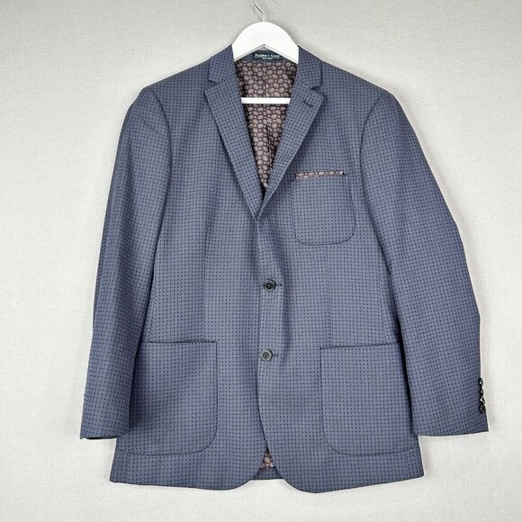 Paisley & Gray Mens Blazer 40R Blue Slim Fit Polka Dot Formal Sport Suit Jacket
